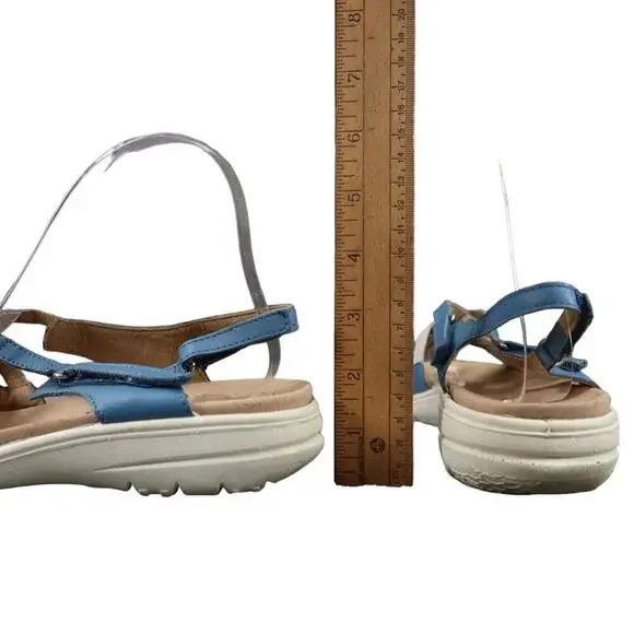 Hotter Shoes Womens 8 Sandal Maisie Comfort Fashion Leather Strappy Walking Blue - Picture 6 of 14